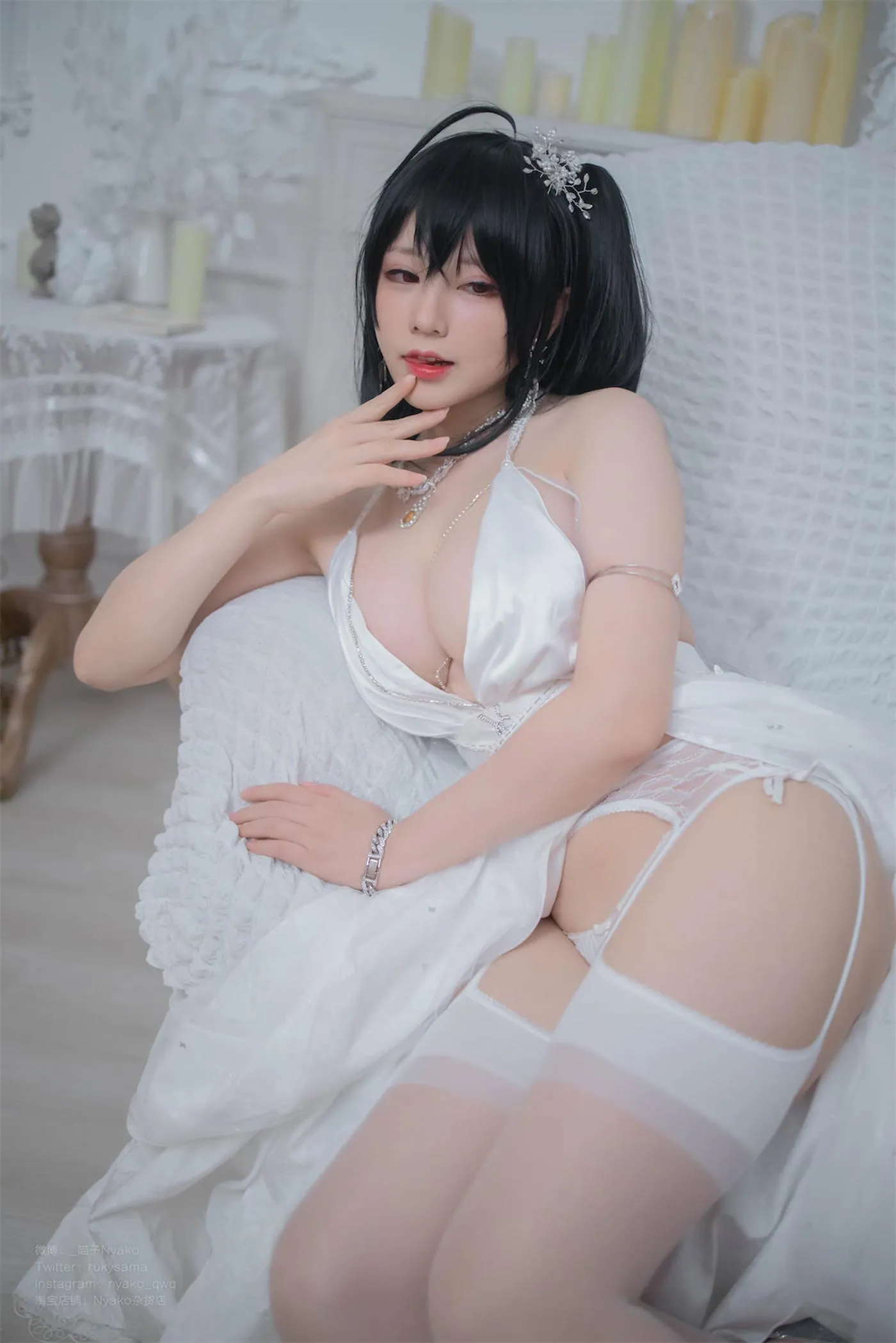 Nyako喵子 – NO.40 大凤纯白婚纱 [65P]插图